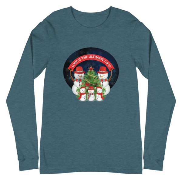 Love Is The Ultimate Gift Snowman Christmas Unisex Long Sleeve Tee 7