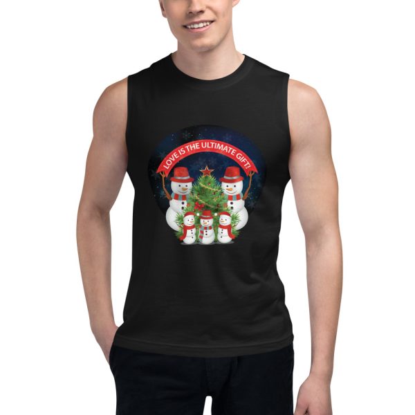 Love Is The Ultimate Gift Snowman Christmas Muscle Shirt 1